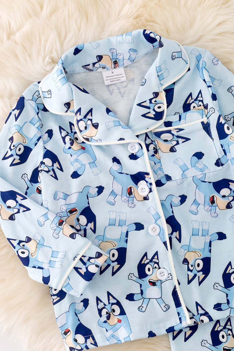 Blue character printed boys pajamas. PJB40031 SOL