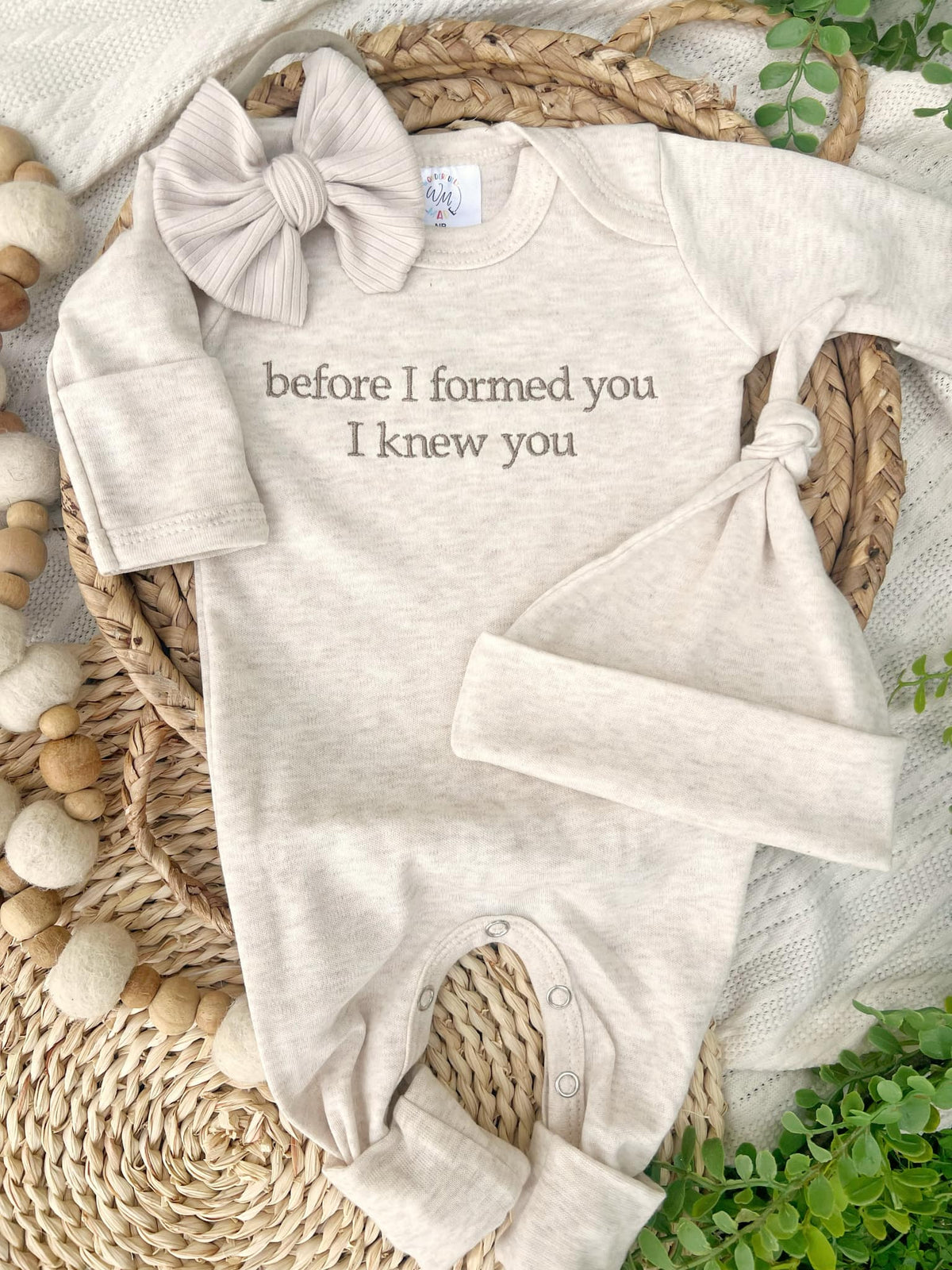 Baby Romper | Before I Formed You, I Knew You print