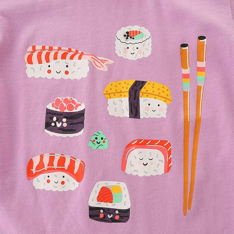 Cartoon Print Short Sleeve T-Shirt for Girls Cotton Knit Top
