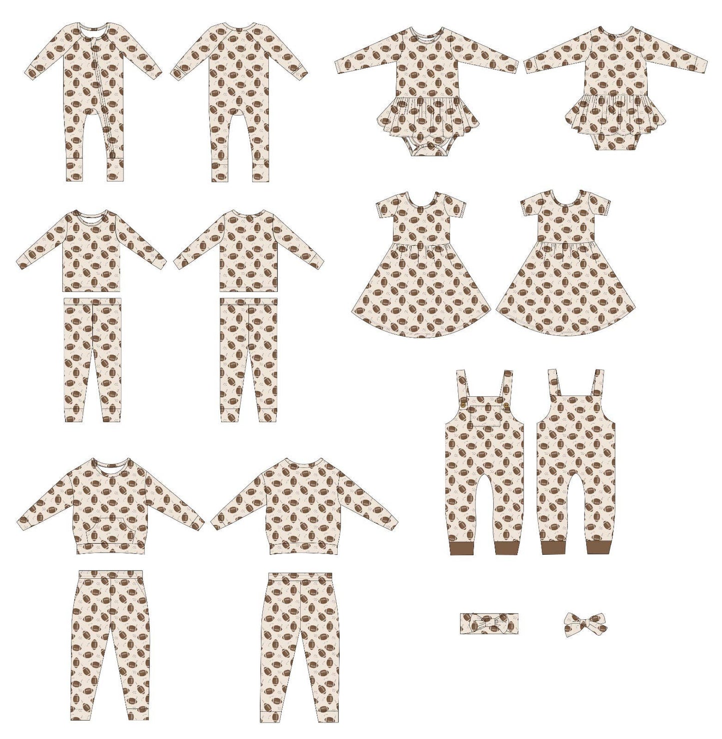 Football (Ribbed) | Bamboo Two Piece Pajama Set