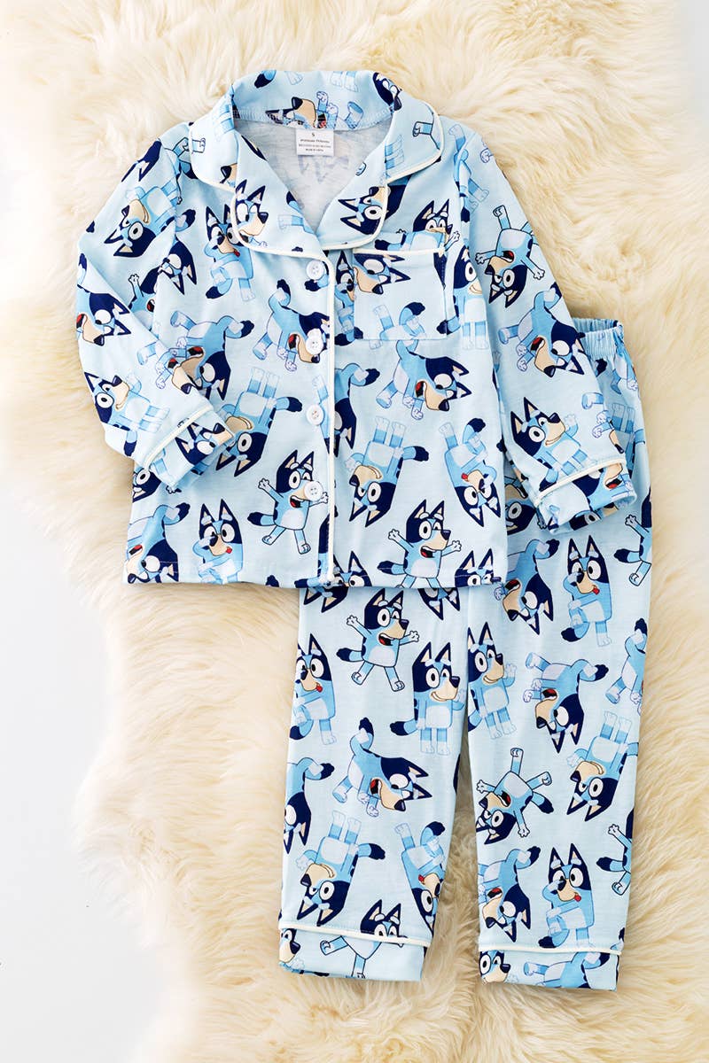 Blue character printed boys pajamas. PJB40031 SOL