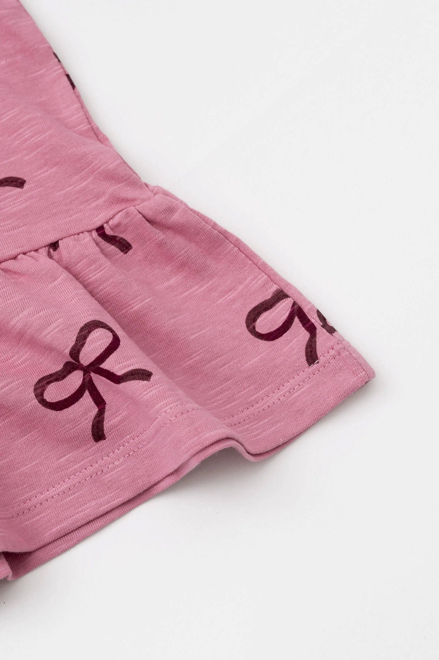 Back to School Kids Long Sleeve Peplum Tee_Pink Ribbons