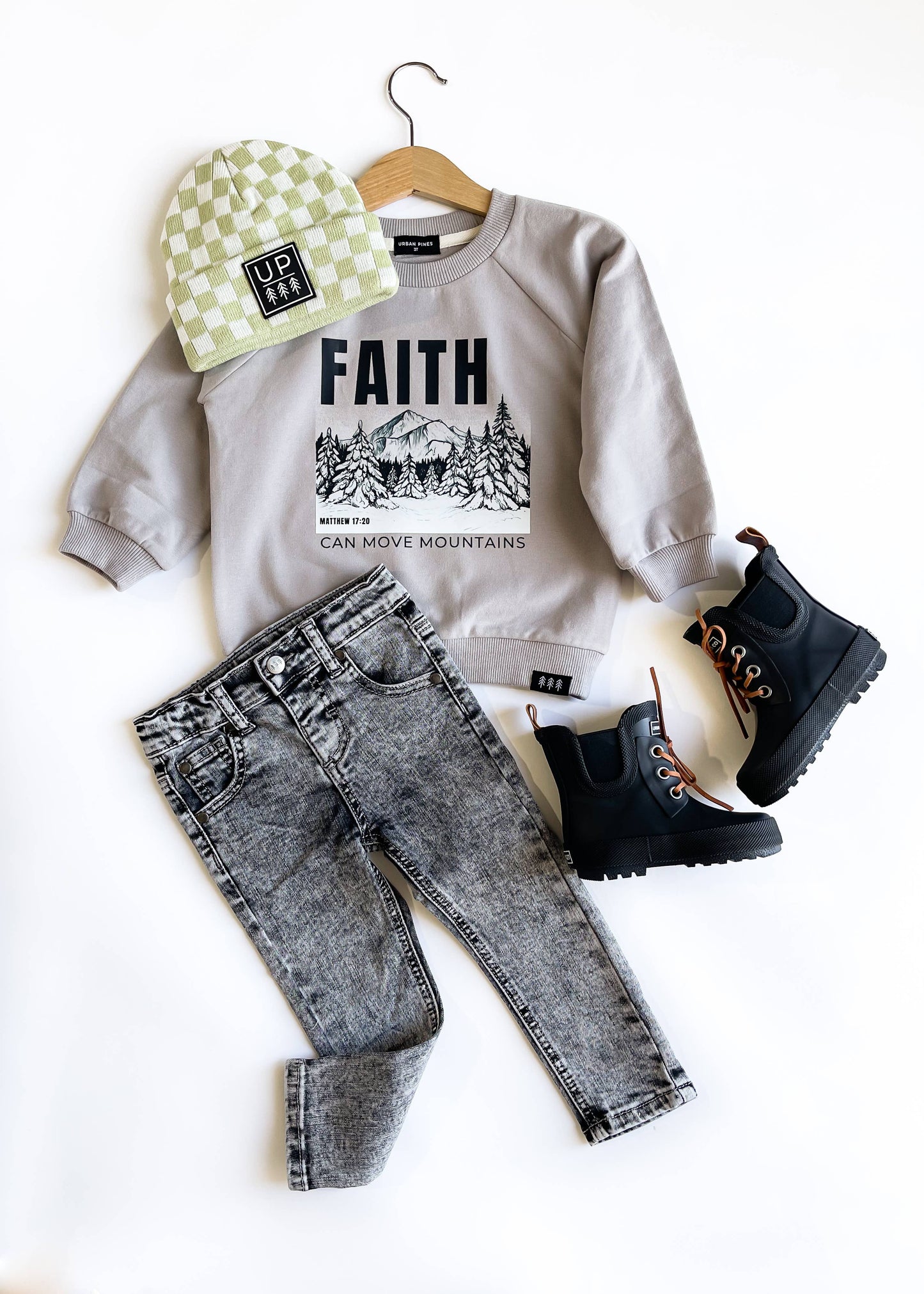 Faith Can Move Mountains  Organic Cotton Crew
