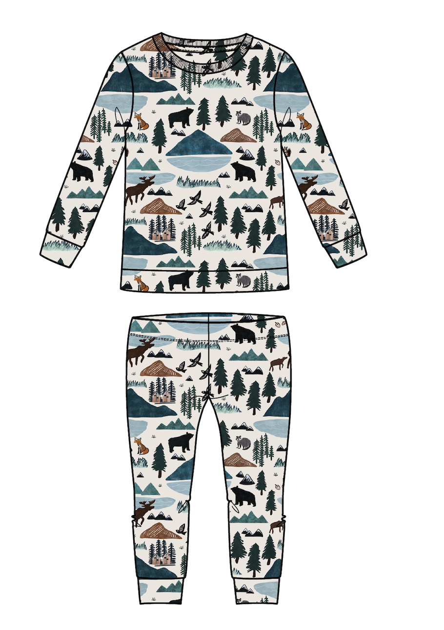 Kids Bamboo Pajamas - Into The Wild Mountain
