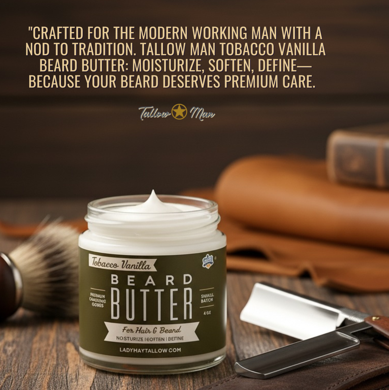 Tallow Man Bay Rum Beard + Body Butter | Men's Grooming |