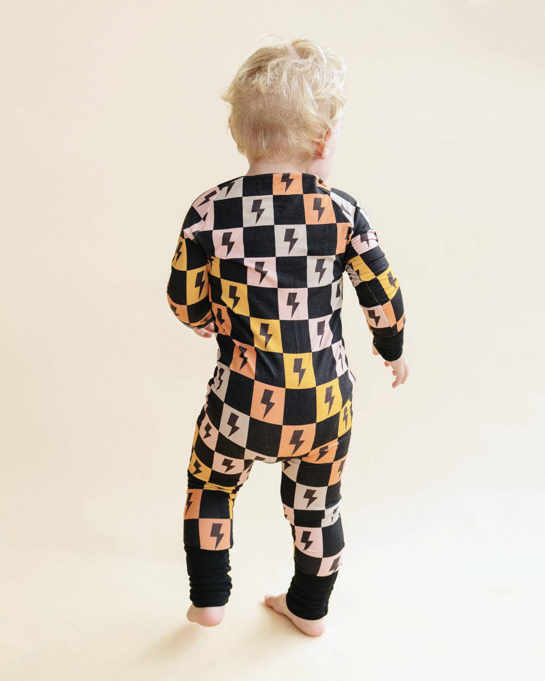 Bamboo Baby Clothing Zip Romper | Colorful Checks & Bolts