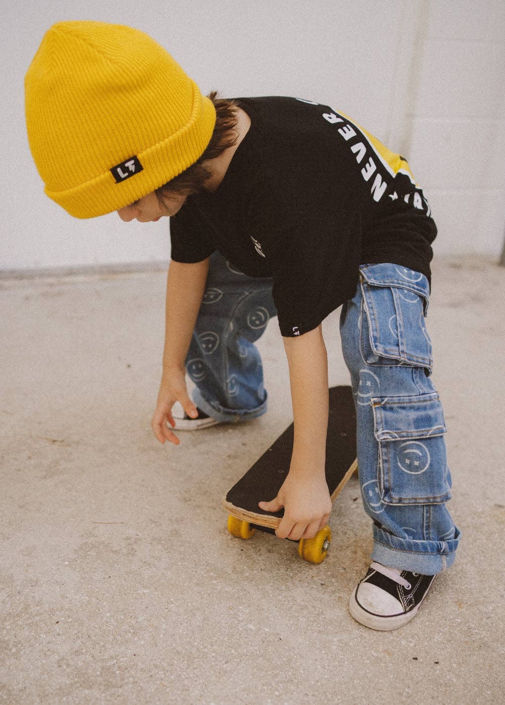 Smiley Face Baggy Jeans Blue