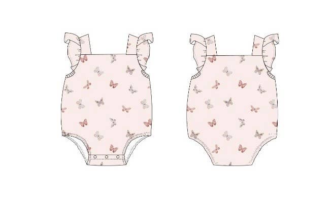 Butterfly | Cross-Back Ruffle Romper