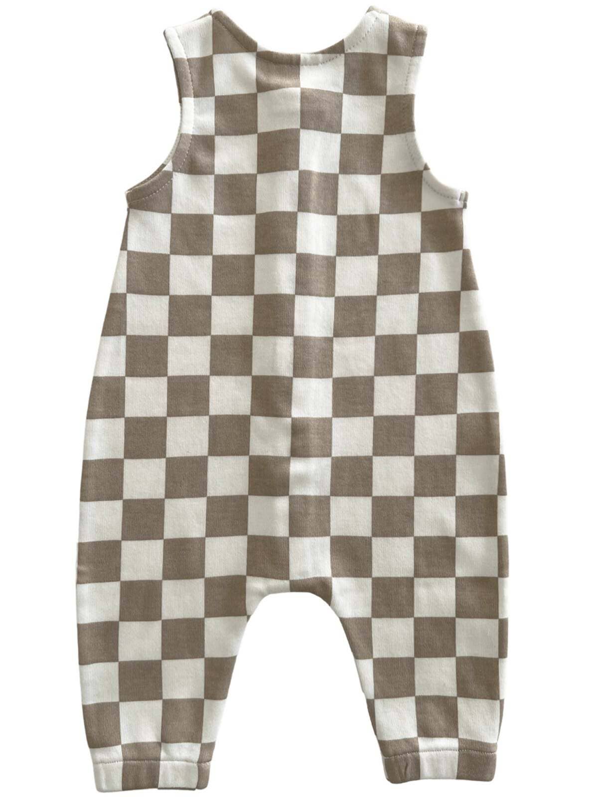 Tiramisu Checkerboard / Organic Bay Jumpsuit (Baby - Kids)