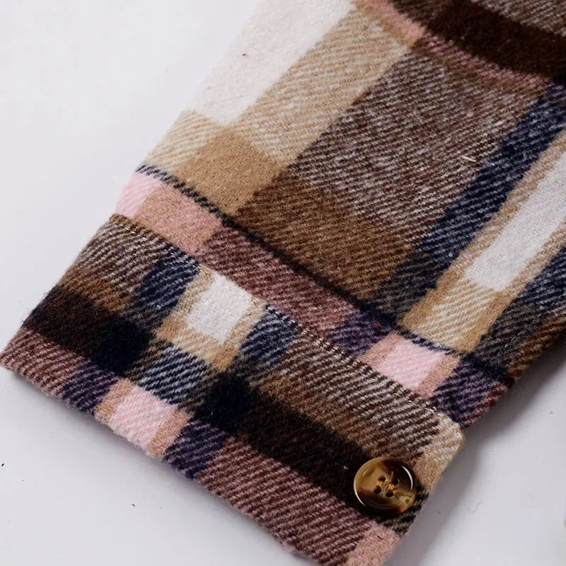 Brown Plaid Button Down Shacket