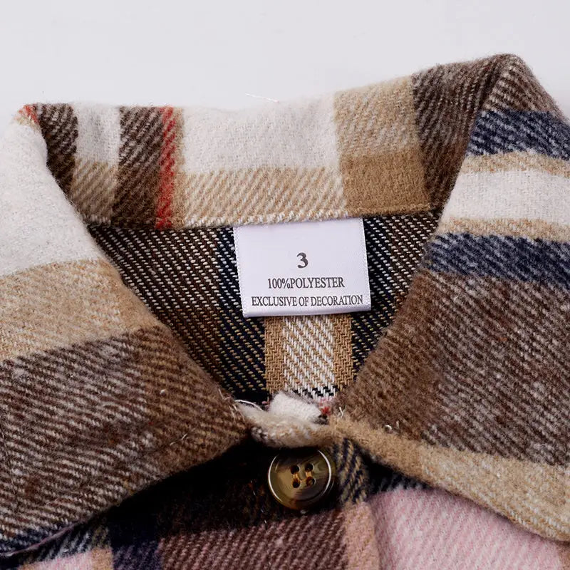 Brown Plaid Button Down Shacket