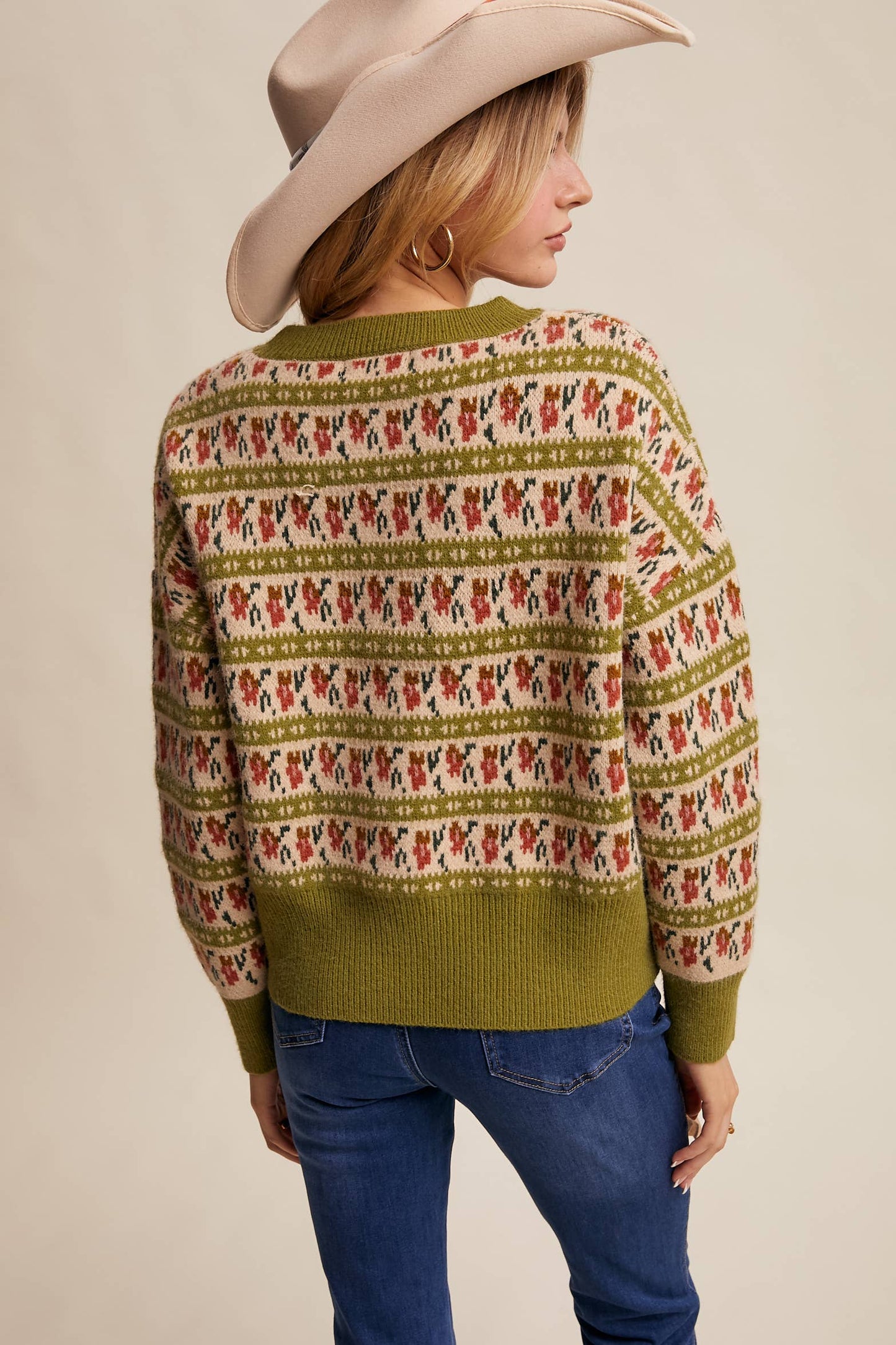 Western Jacquard Knit Sweater LSW1011
