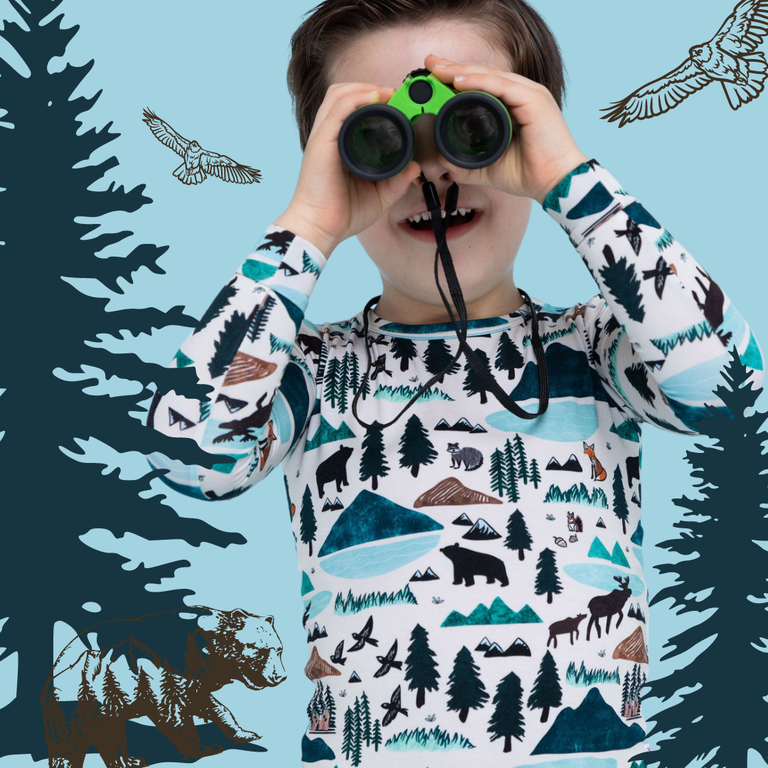 Kids Bamboo Pajamas - Into The Wild Mountain