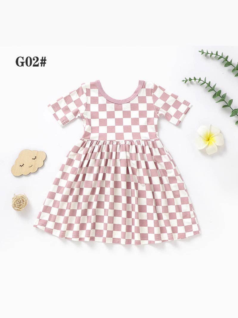 Checkered Print bamboo dress