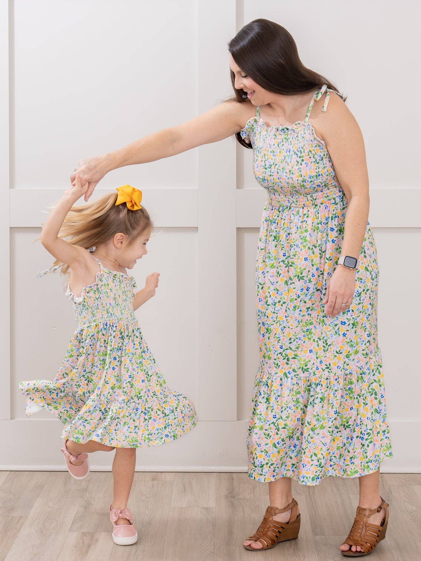 Flowerfield Twirl Smocked Ruffle Dress