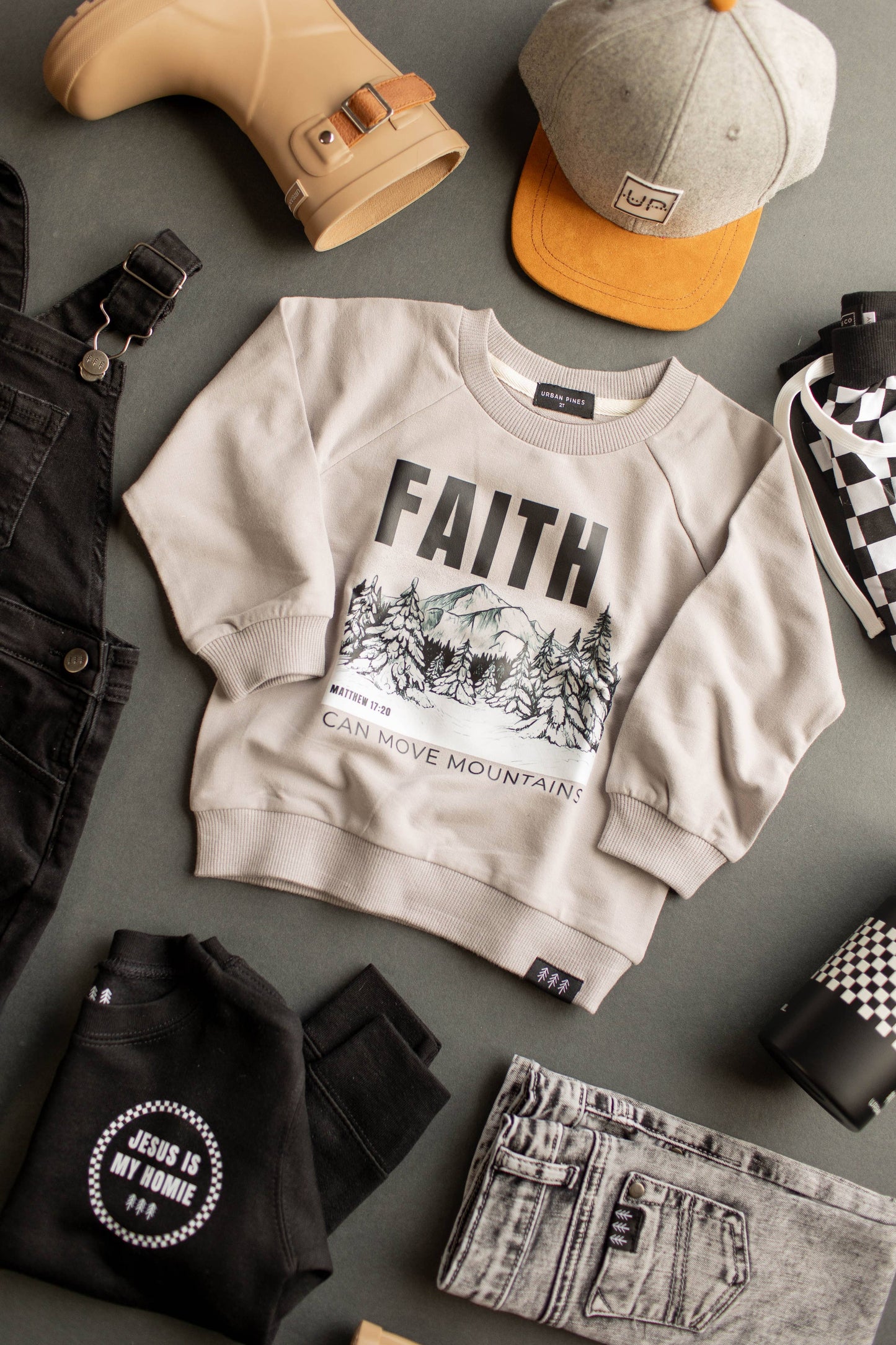 Faith Can Move Mountains  Organic Cotton Crew