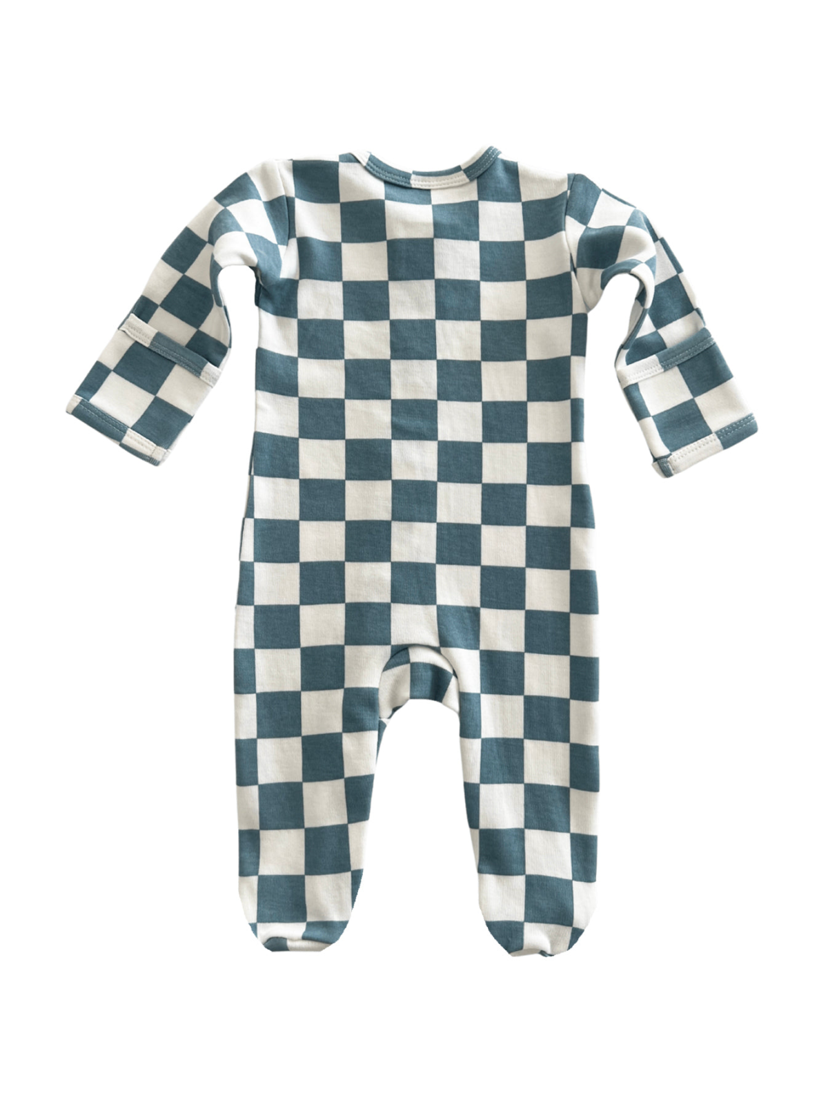 Blueberry Muffin Checkerboard / Organic Zip Footie (Baby)