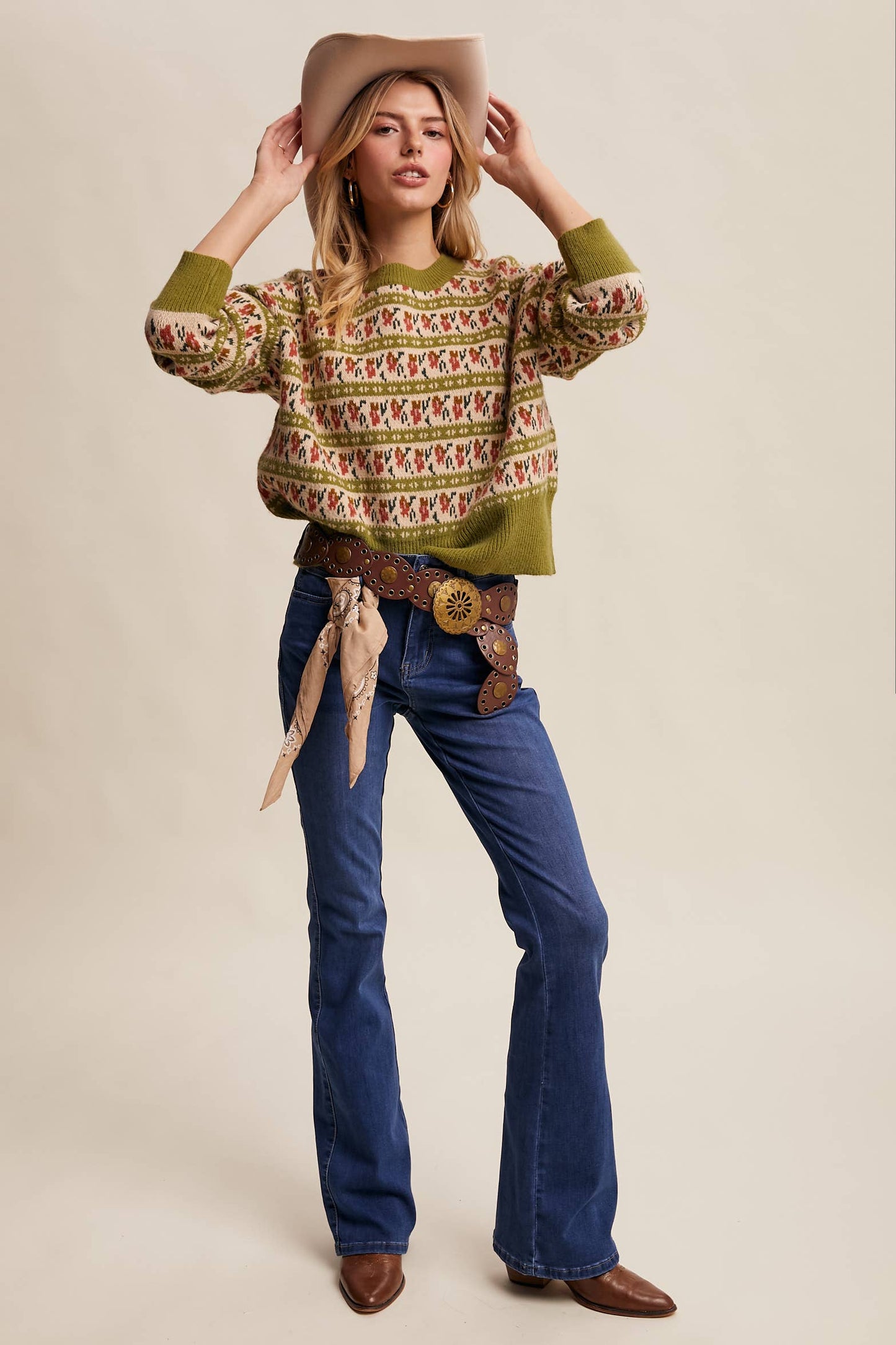 Western Jacquard Knit Sweater LSW1011