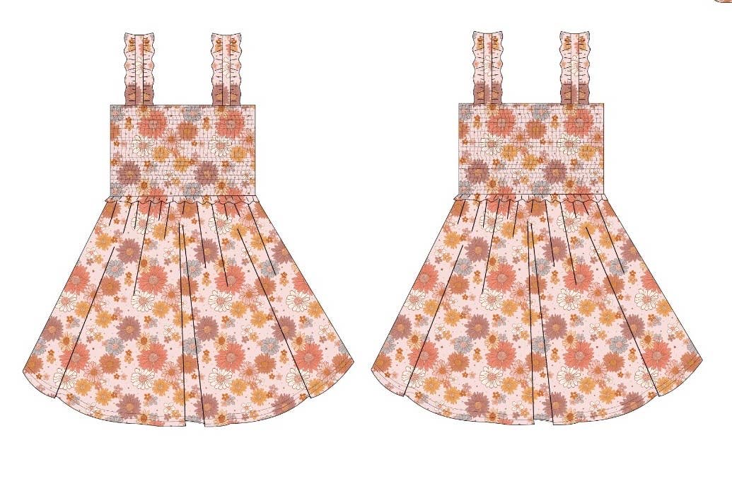 Spring Floral | Bamboo Smocked Twirl Dress