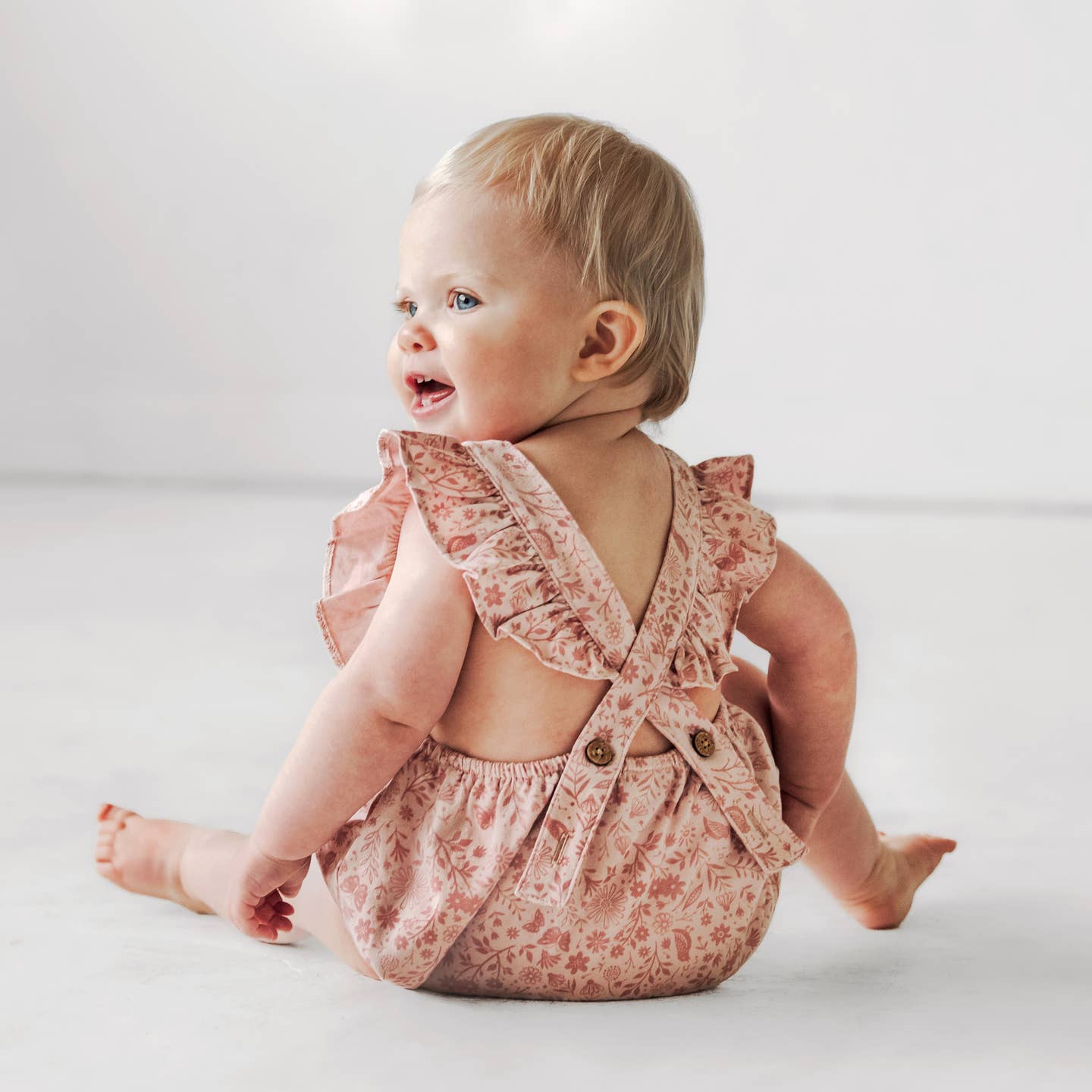 Overall Flutter Romper- Birds and Butterflies