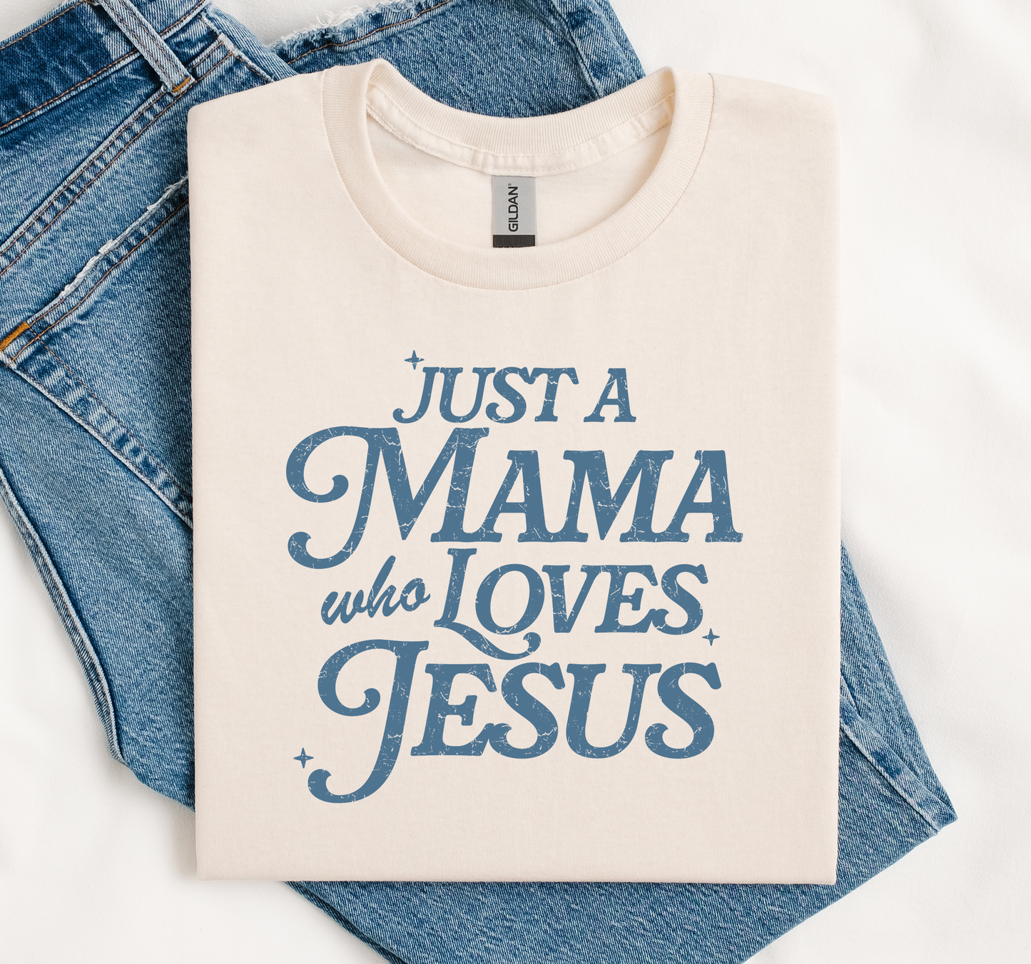 Mama Who Loves Jesus, Faith Shirt, Religious, Soft Gildan