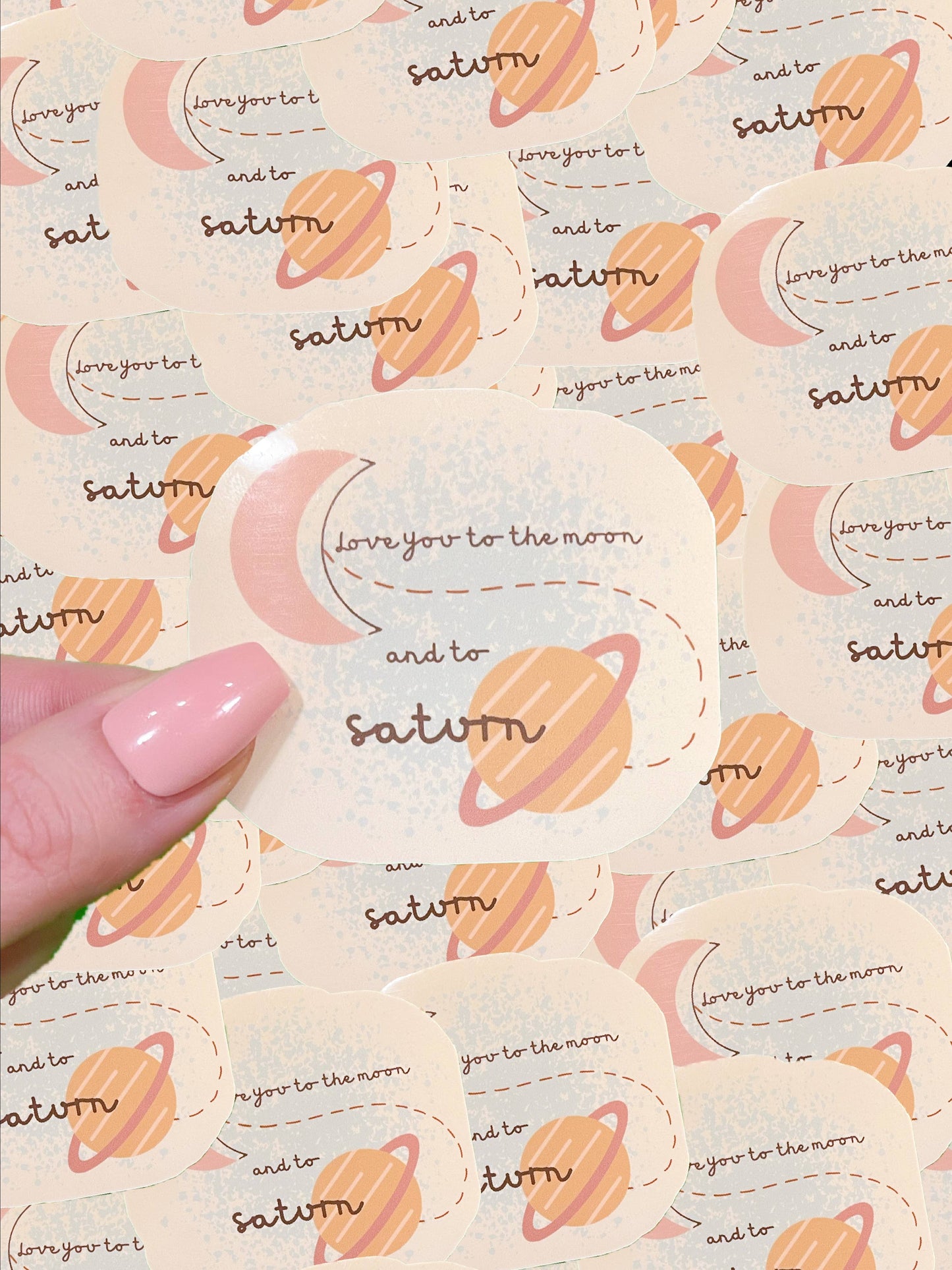 Taylor swift inspired waterproof sticker|moon and Saturn