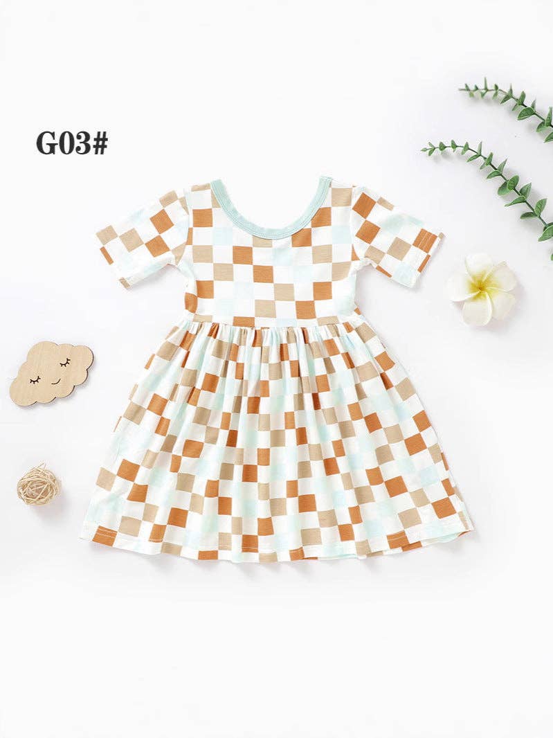 Checkered Print  bamboo dress