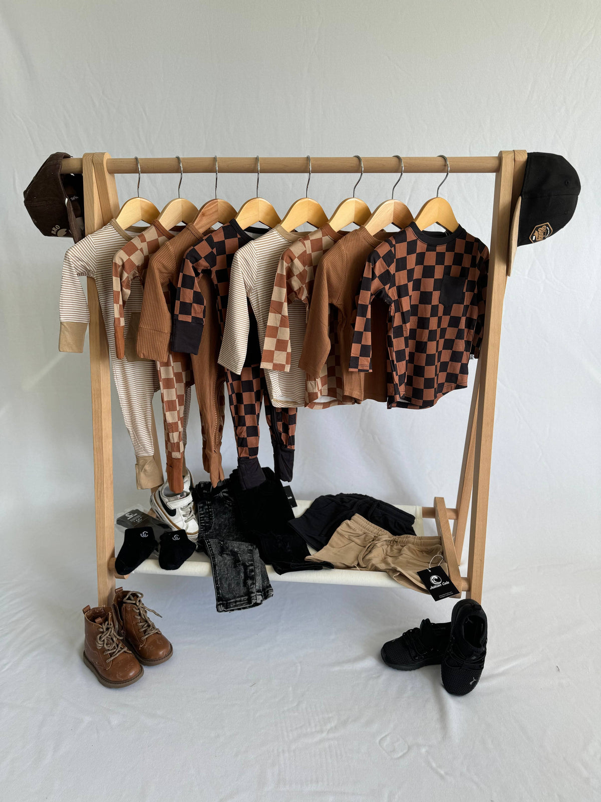 Black & Tan Checkered Pocket Long Sleeve