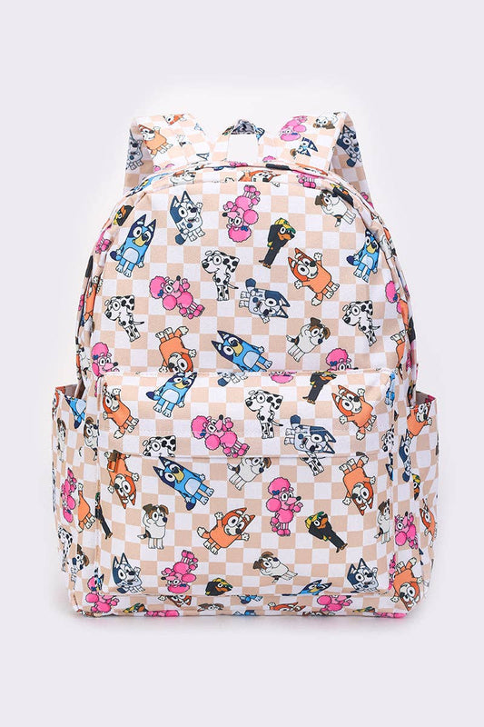 Kids BLUEY Checkered Character Backpack