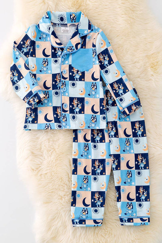 UNISEX BLUEY CHARACTER PRINTED PAJAMA SET