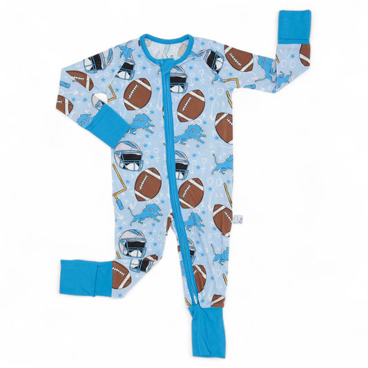 DETROIT LIONS bamboo convertible zippy romper  