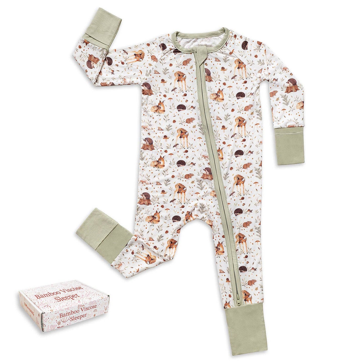 Miaoberry Bamboo Convertible Sleeper—Woodland Print