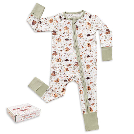 Miaoberry Bamboo Convertible Sleeper—Woodland Print