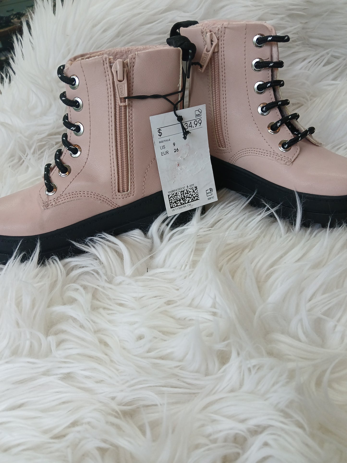 Nwt girls H&M pink combat boots