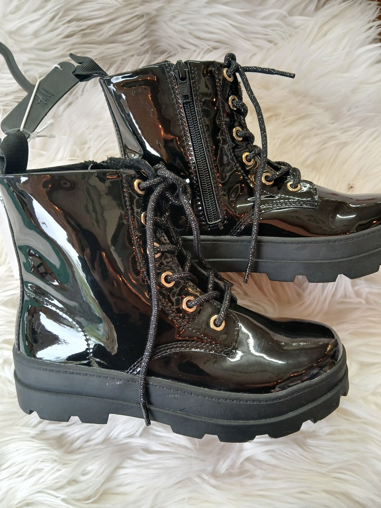 H&M new with tags black combat boots