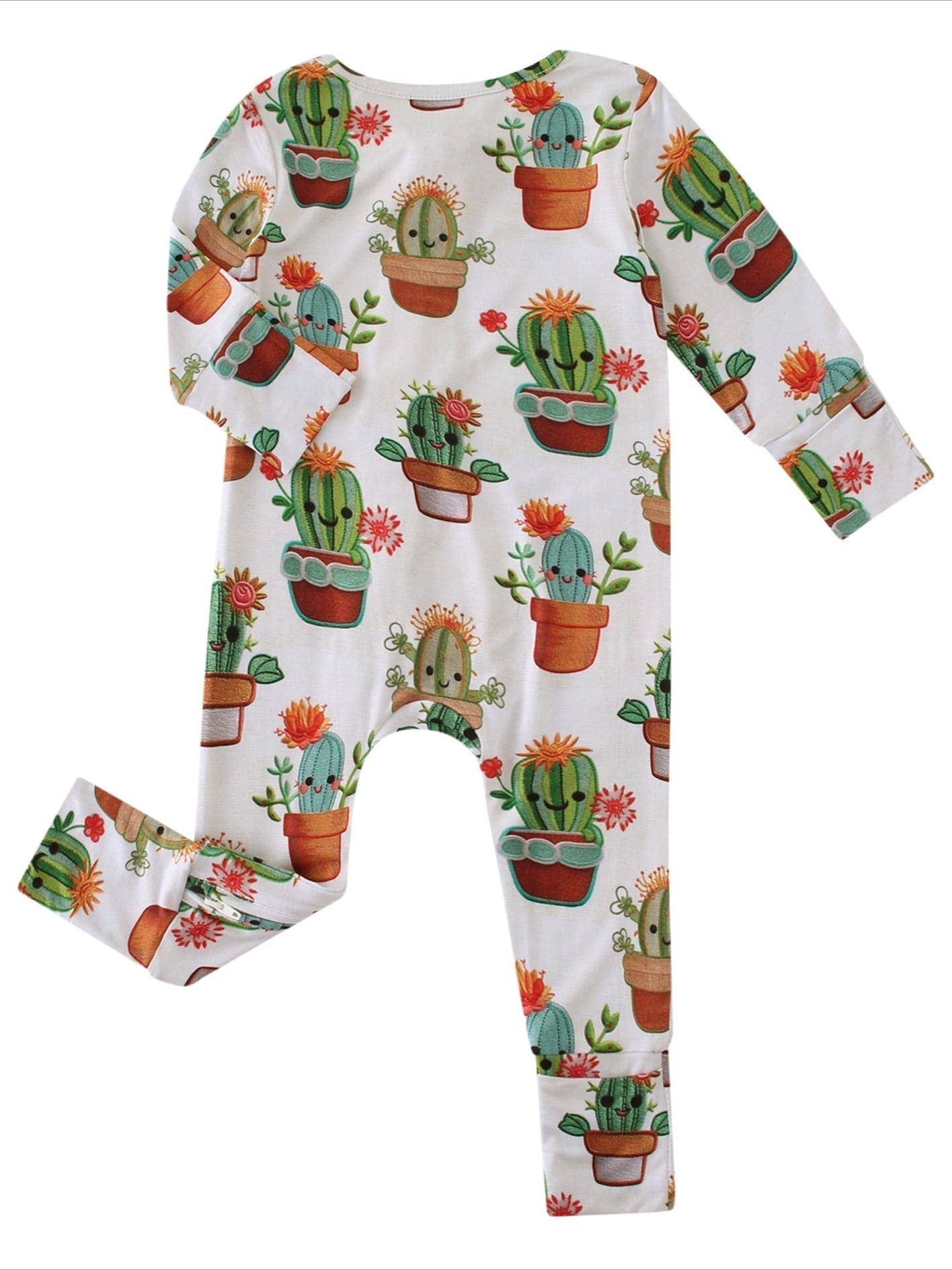 PoshTOT Cactus Bamboo Baby Convertible Zippy Romper