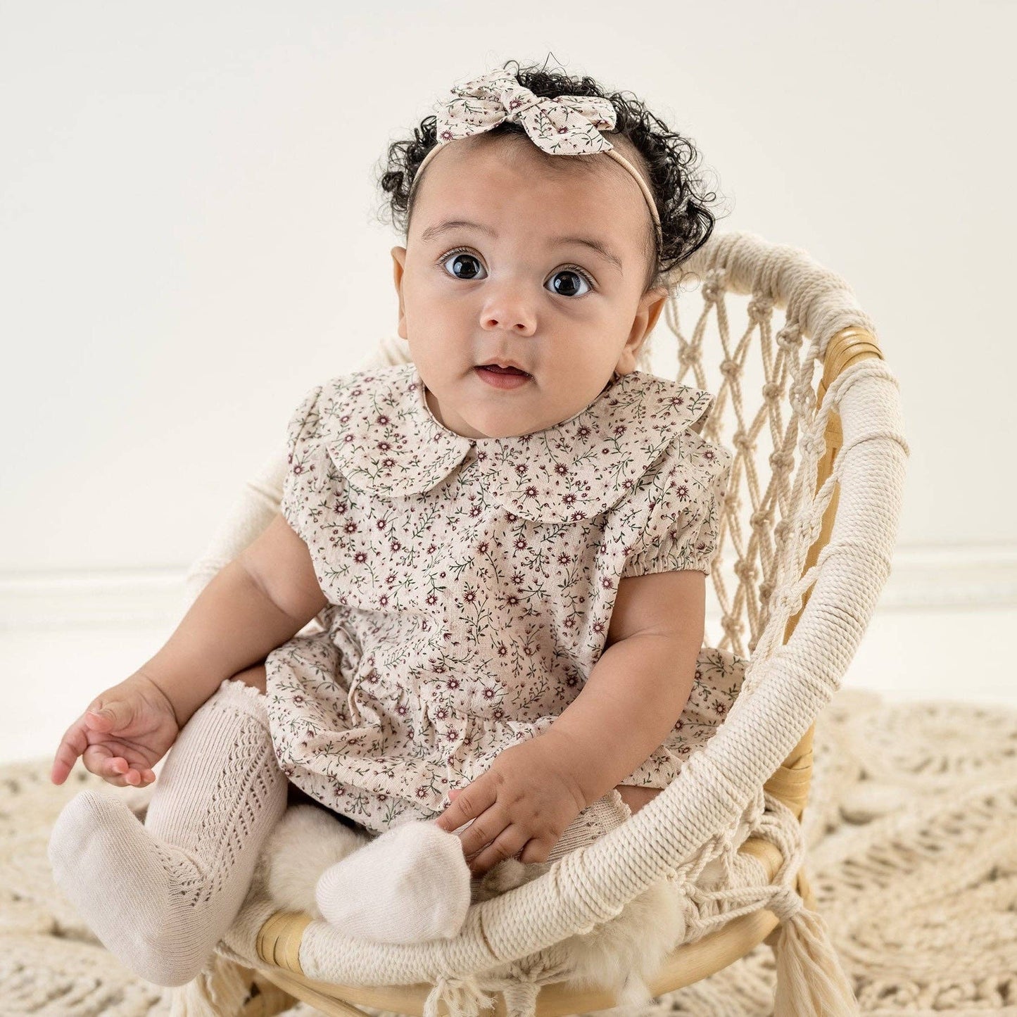 Allie Floral Romper with Bow