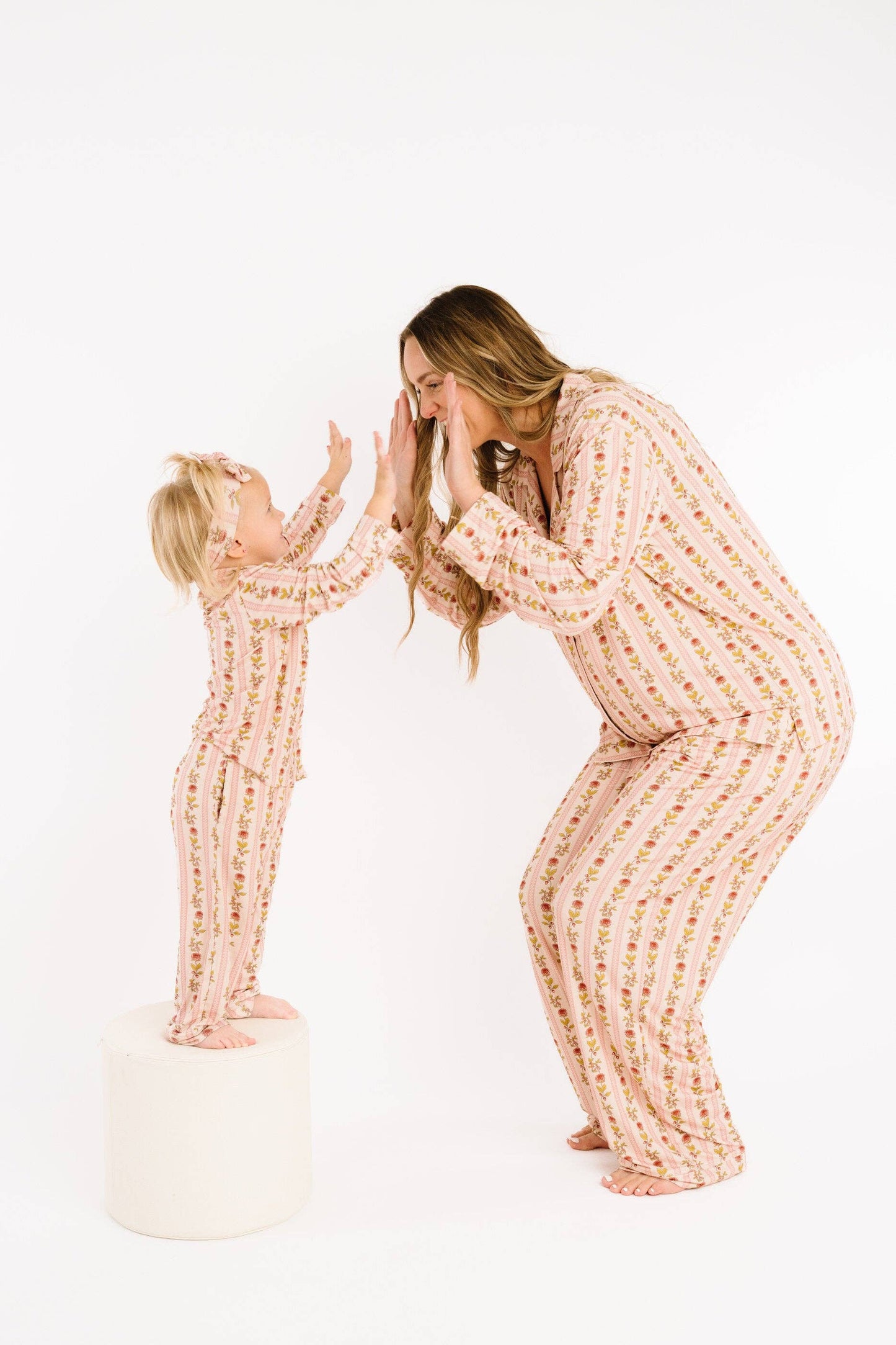 Vintage Floral Stripe Women's Bamboo Set