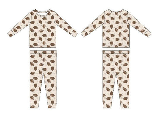 Football (Ribbed) | Bamboo Two Piece Pajama Set