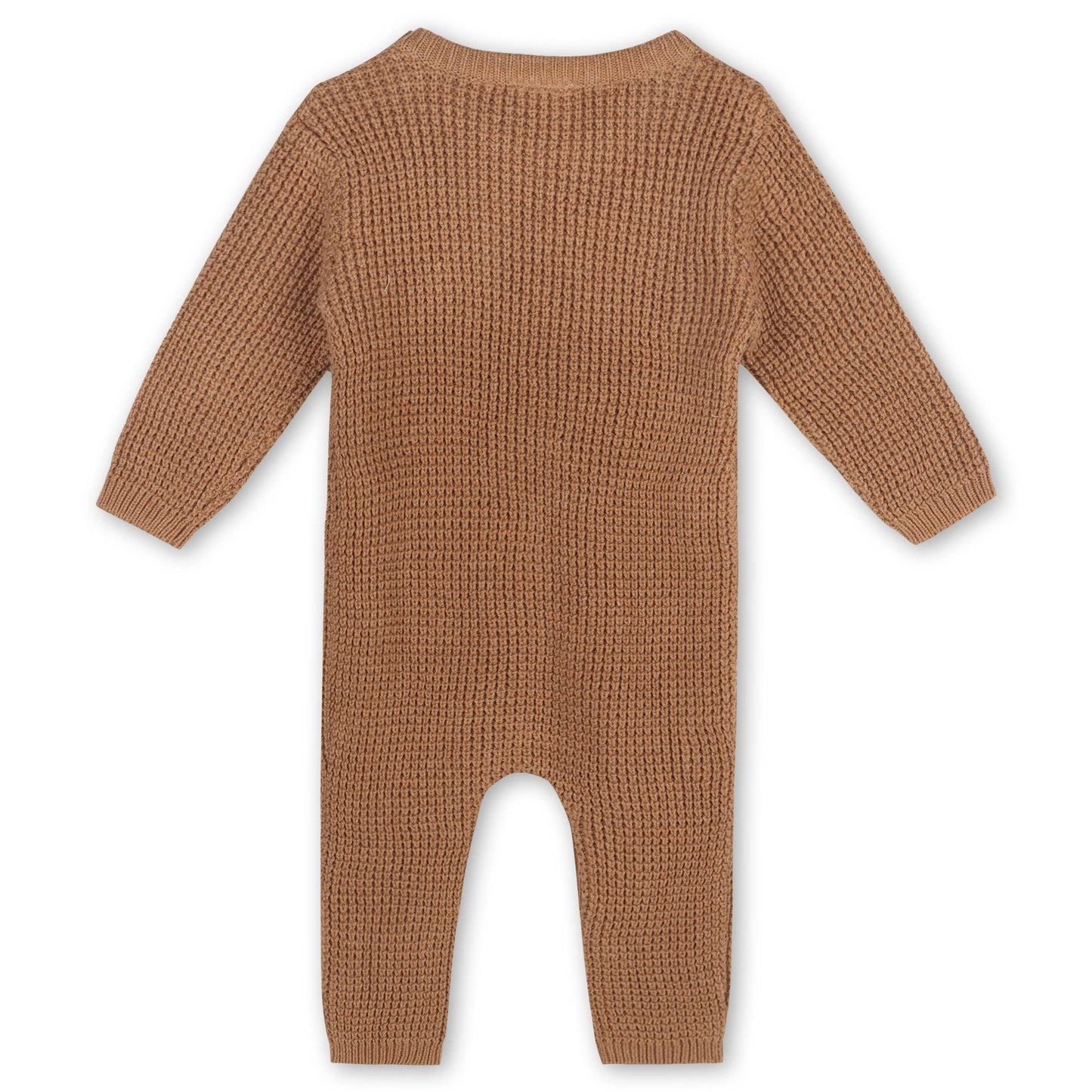 Smile Embroidered Chunky Sweater Knit Baby Jumpsuit -Organic