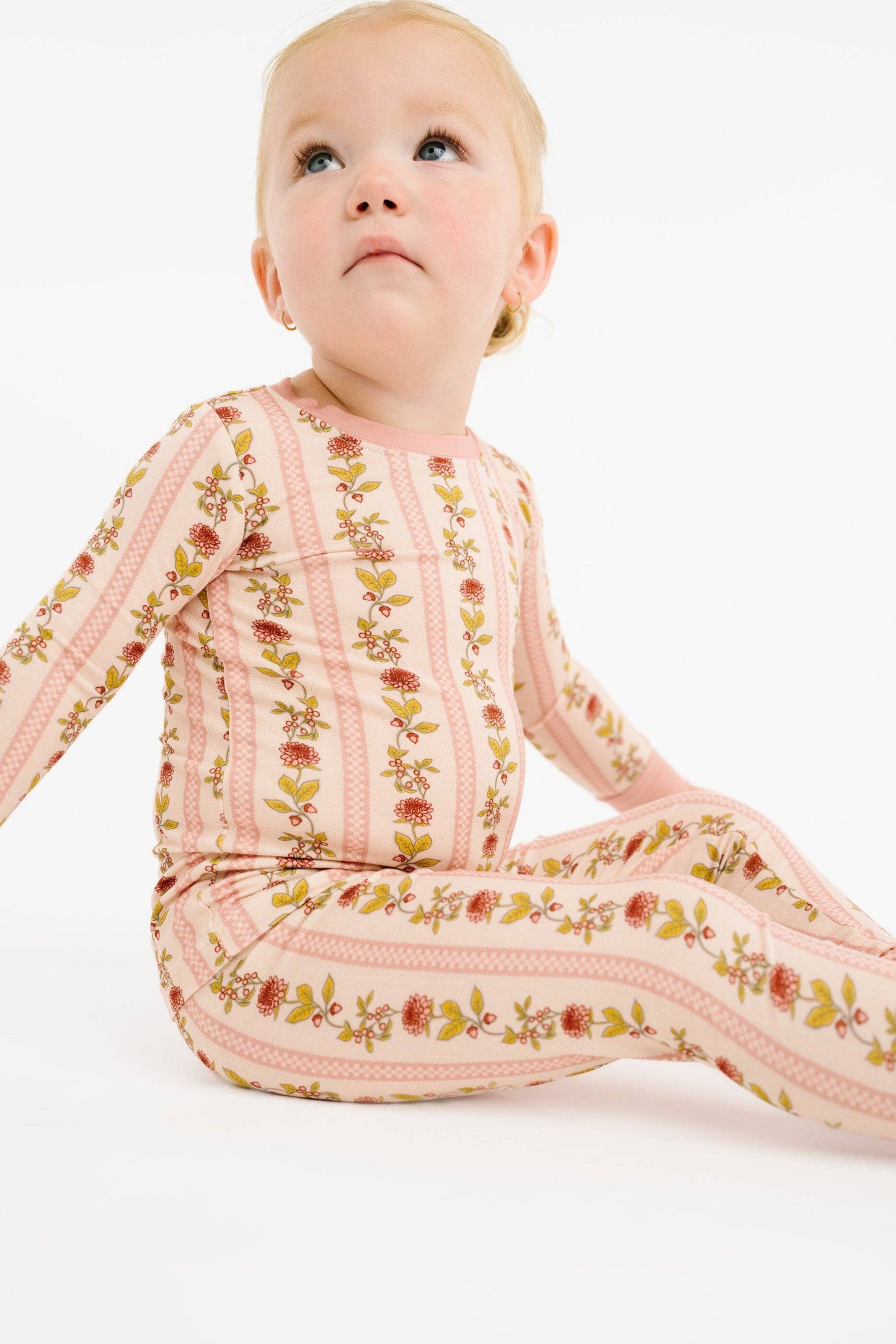 Vintage Floral Stripe Bamboo Set