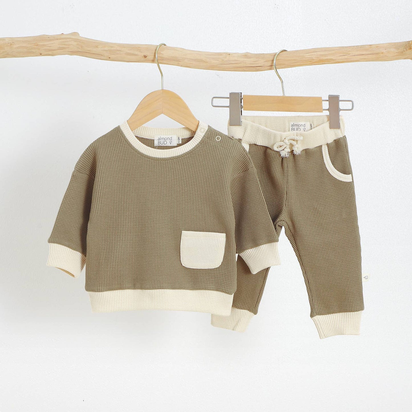 Organic Cotton Cocoa Waffle Set | Gender Neutral Baby Set