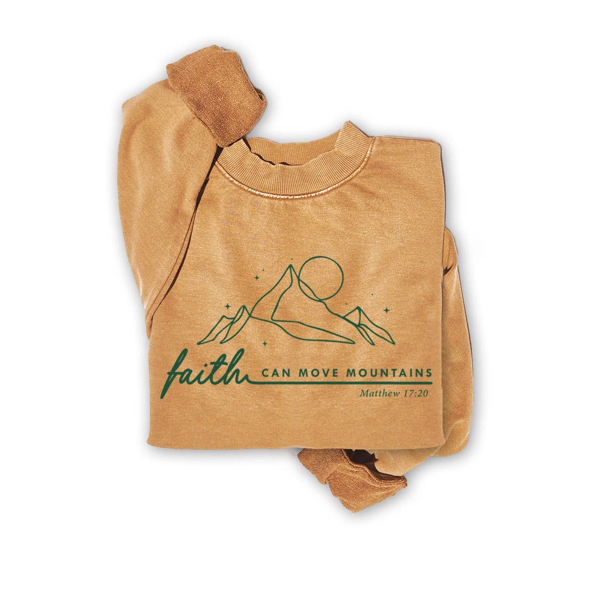 FAITH CAN MOVE MOTUNTAINS  MINERAL GRAPHIC SWEATSHIRT