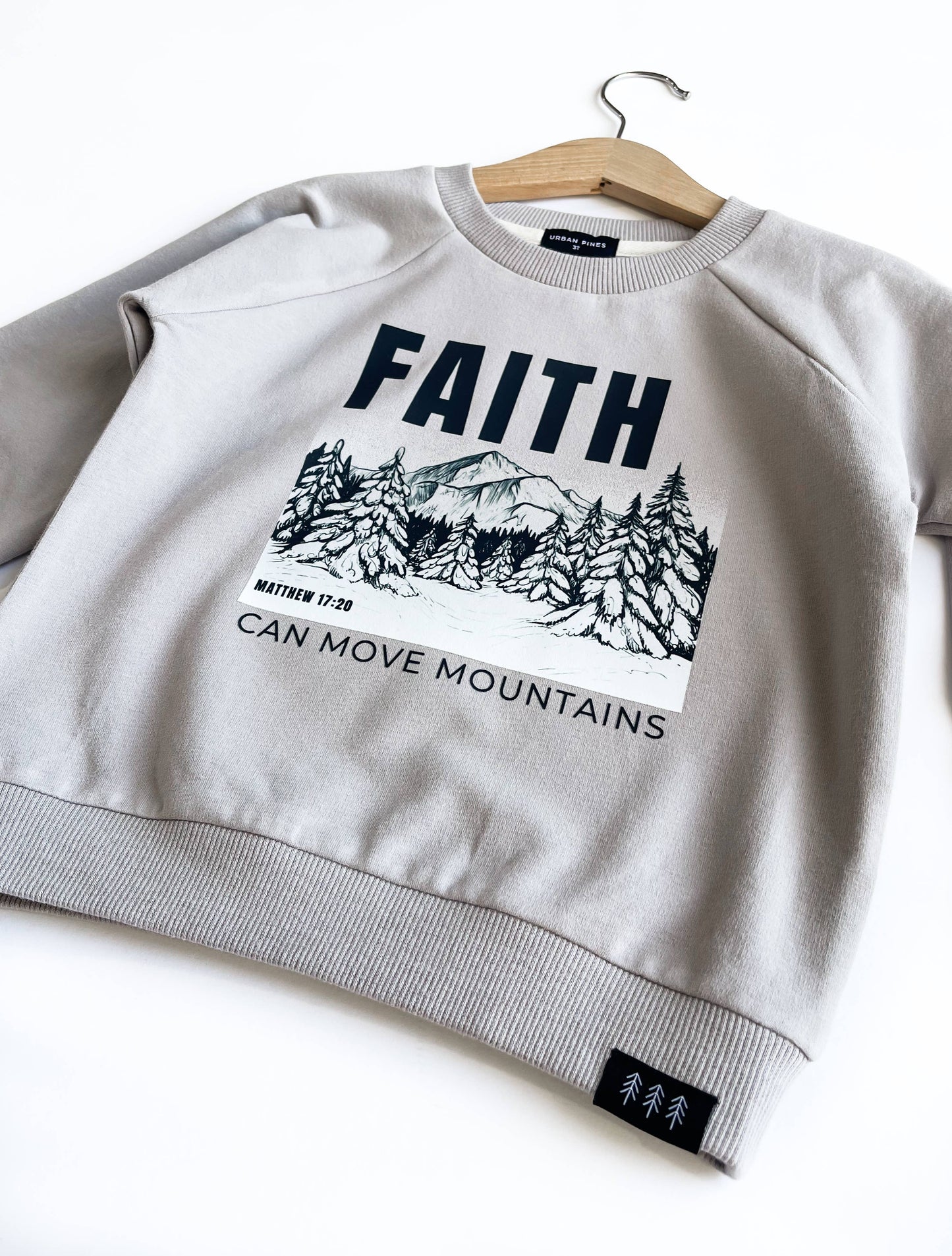 Faith Can Move Mountains  Organic Cotton Crew