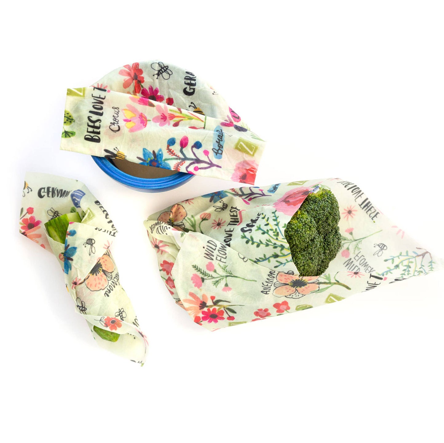 Z Wraps 3-pack Reusable Beeswax Food Wrap in Bees Love These