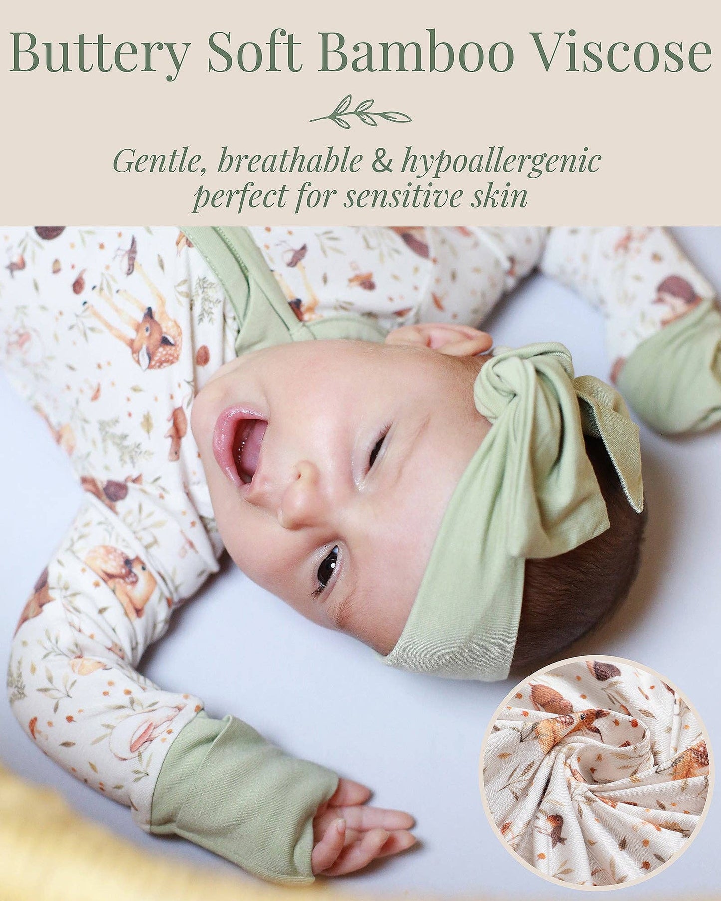 Miaoberry Bamboo Convertible Sleeper—Woodland Print