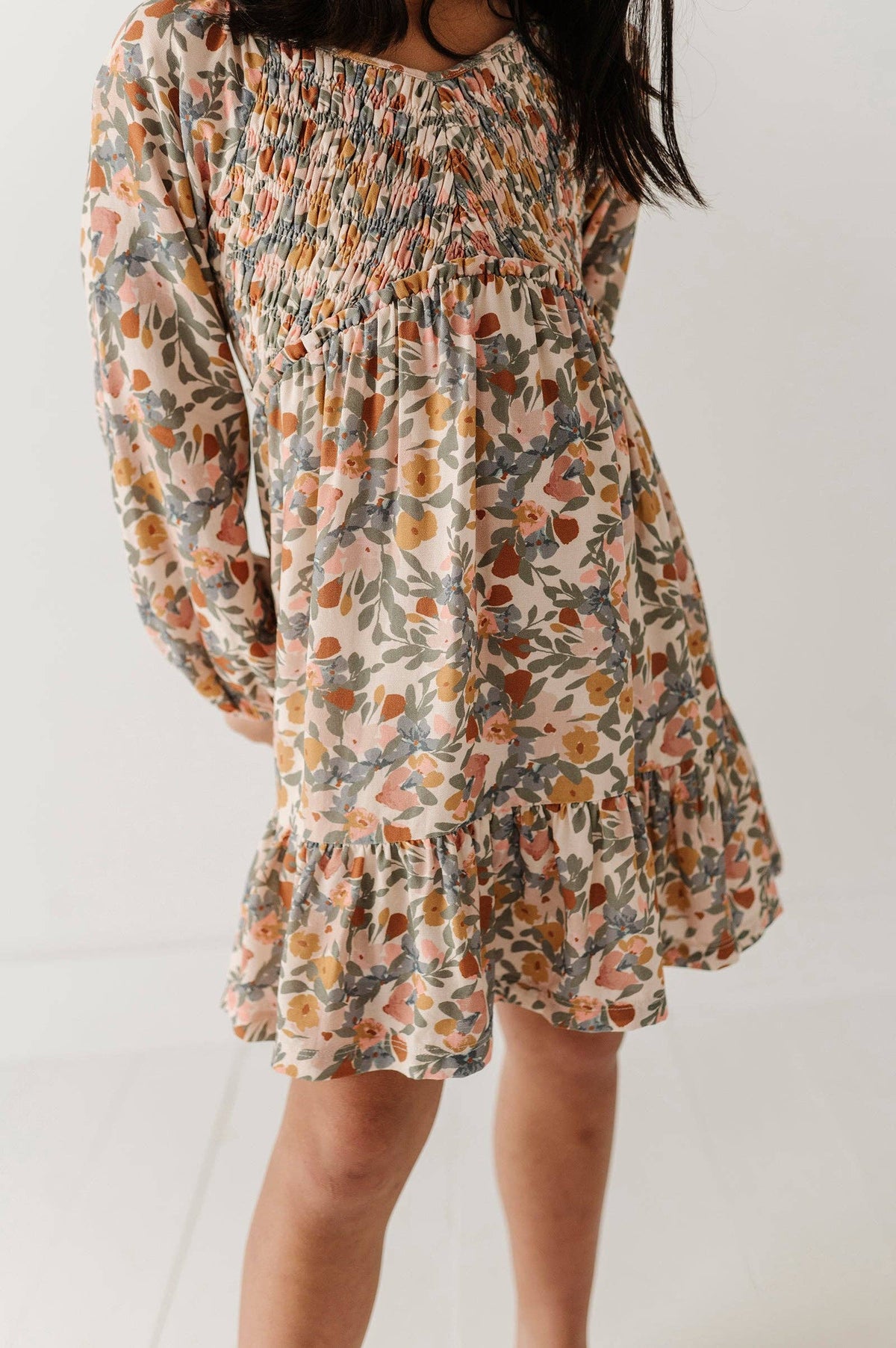 Avery & Alexander Mitered Smocked Front Babydoll Dress