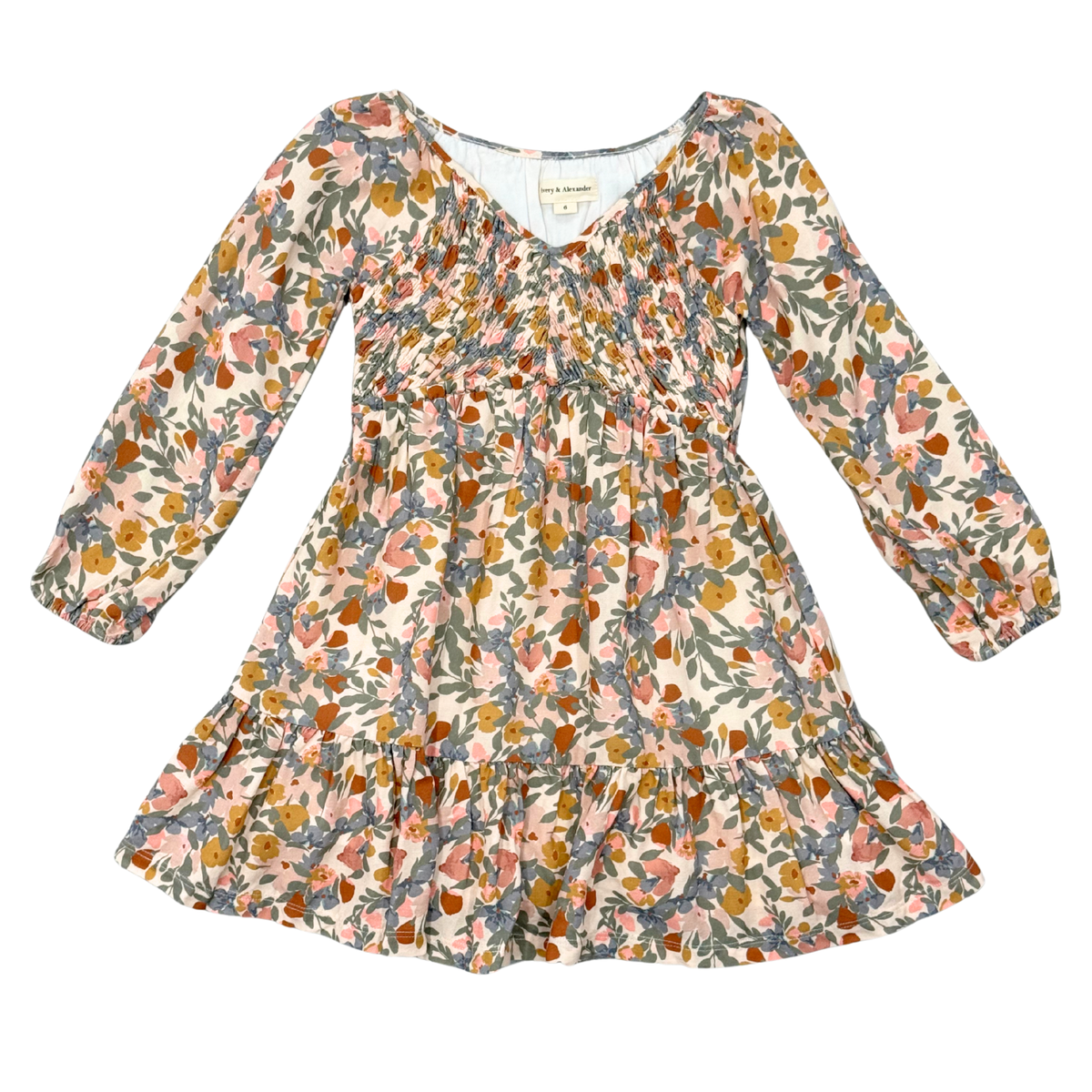 Avery & Alexander Mitered Smocked Front Babydoll Dress