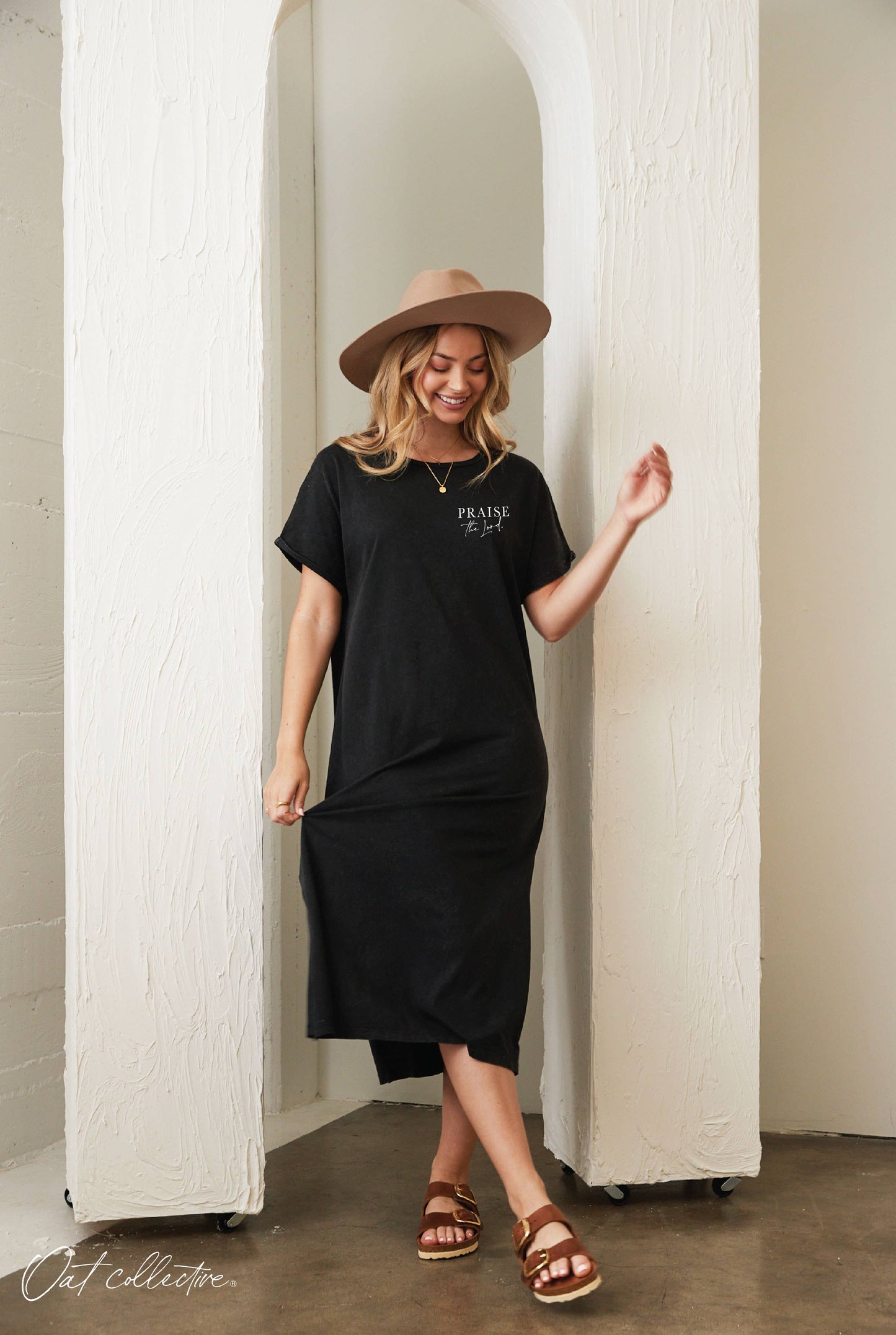 PRAISE THE LORD Mineral Washed Graphic Dress