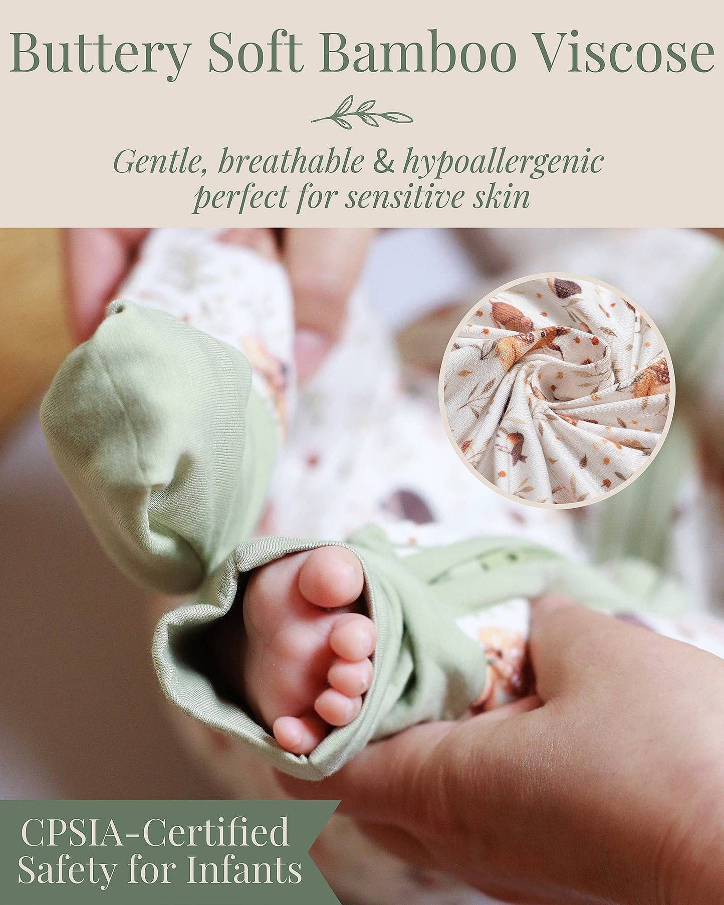 Miaoberry Bamboo Convertible Sleeper—Woodland Print